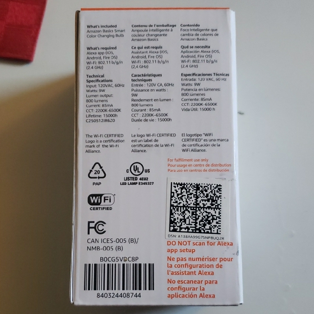 Amazon Basics Color Changing LED Light Bulb - Picture 3 of 5